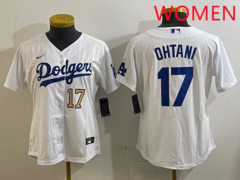 Women Los Angeles Dodgers #17 Ohtani White Game 2025 Nike MLB Jersey style 3189